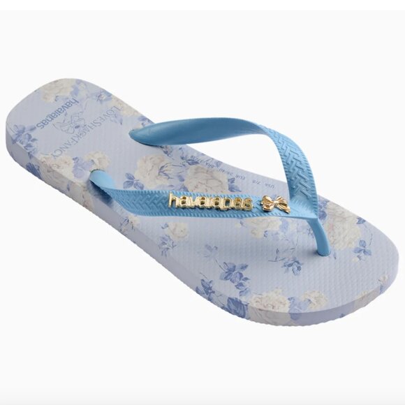 🩵 LoveShackFancy x Havaianas Women's Whisper Blue Top Flip Flops - Picture 5 of 9